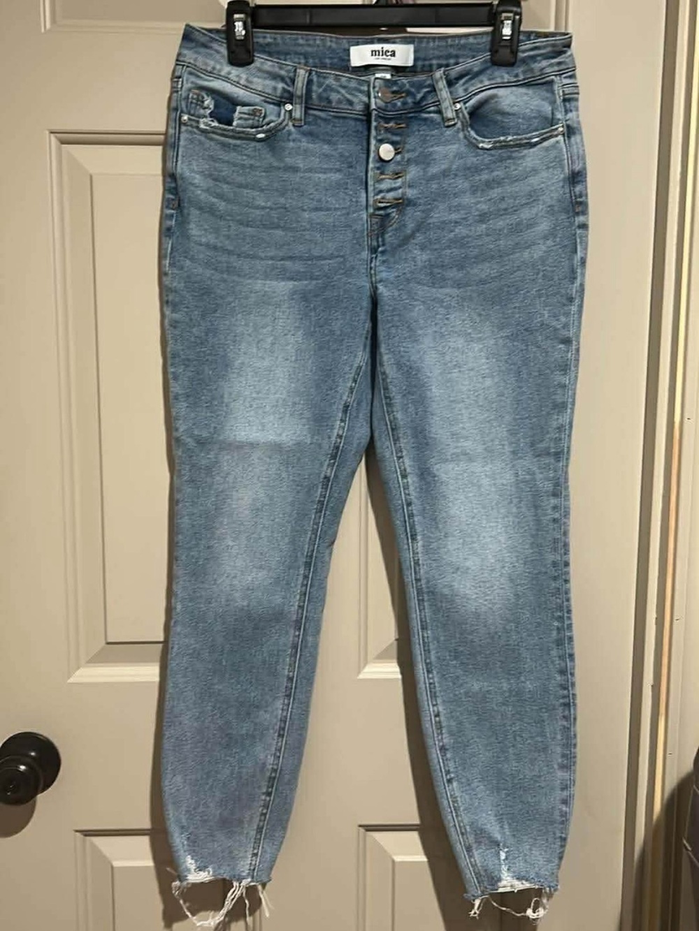 Mica Light Blue High-Rise Cropped Skinny Jeans